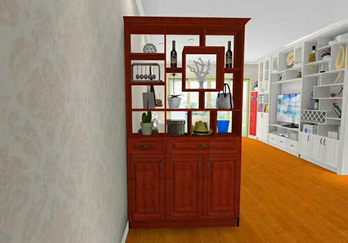 室內(nèi)小戶型全鋁屏風裝飾置物柜訂制