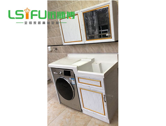 鋁師傅帶鏡子全鋁洗衣機浴室柜裝修效果圖 鋁師傅帶鏡子全鋁洗衣機浴室柜裝修效果圖