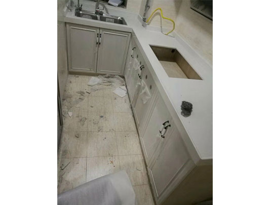 鋁師傅廚房白色落地式全鋁櫥柜圖片