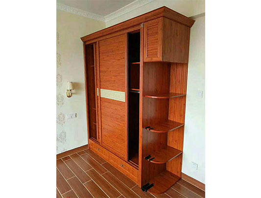 鋁師傅移門(mén)木紋全鋁衣柜裝修效果圖