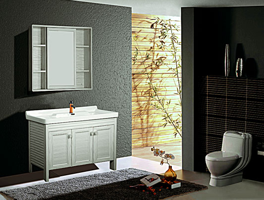 鋁師傅全鋁家居白色百葉款浴室柜圖片